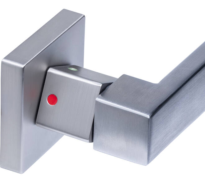Deurkruk Prolock Cunera met blokkeer mechanisme op rozet verdekt 52x52x10mm met nokken rvs