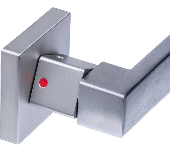 Deurkruk Prolock Cunera met blokkeer mechanisme op rozet verdekt 52x52x10mm met nokken rvs