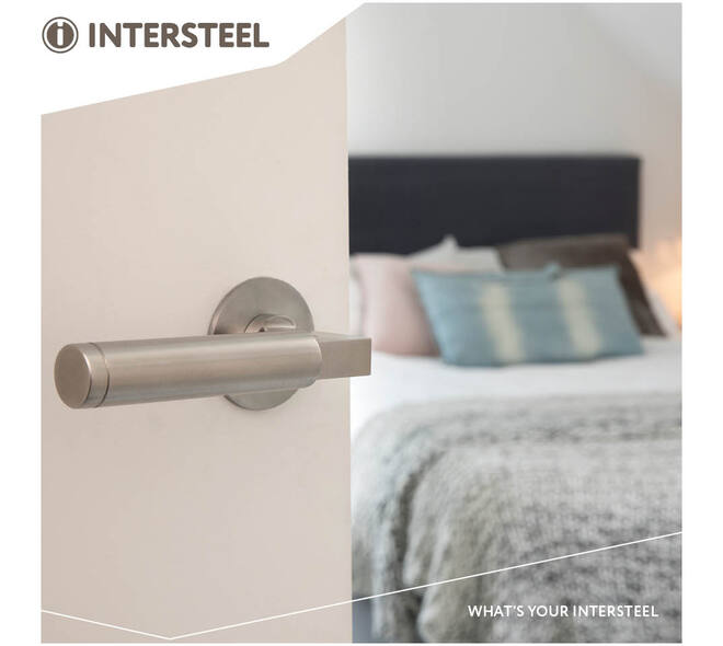 Deurkruk Baustil op rozet verdekt met magneet ø55x3mm met nokken rvs