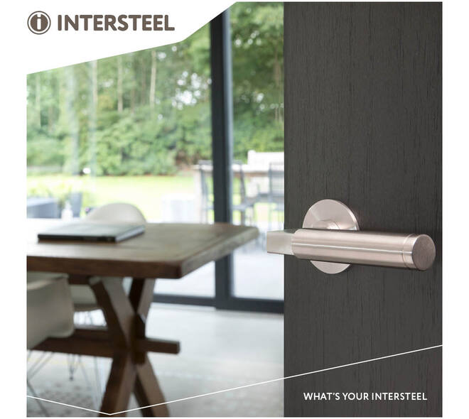 Deurkruk Baustil op rozet verdekt met magneet ø55x3mm met nokken rvs