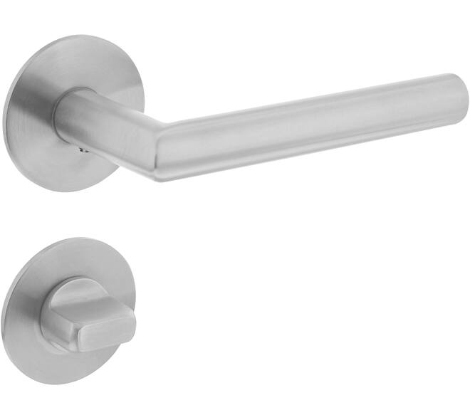Deurkruk Jura op rozet verdekt met magneet ø55x3mm met nokken en WC-sluiting met stift 8x8mm rvs