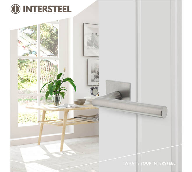 Deurkruk Jura op rozet verdekt met magneet 55x55x3mm met nokken rvs