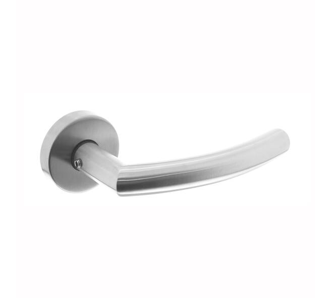 Deurkruk Half rond/90° met rozet verdekt ATP ø51x10mm met nokken rvs