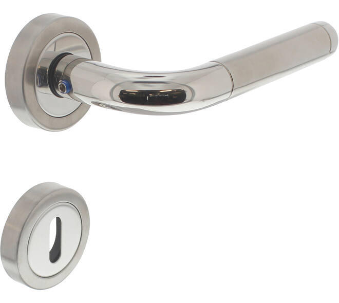 Deurkruk Agatha met rozet verdekt ATP ø51x10mm met nokken en sleutelrozetten rvs