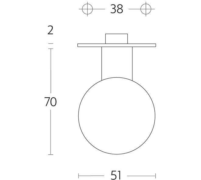 Knoprozet Ø51x2mm met vaste knop bol rvs