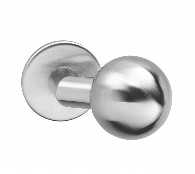 Knoprozet verdekt ø53x5mm met nokken en vaste knop bol/schuin rvs