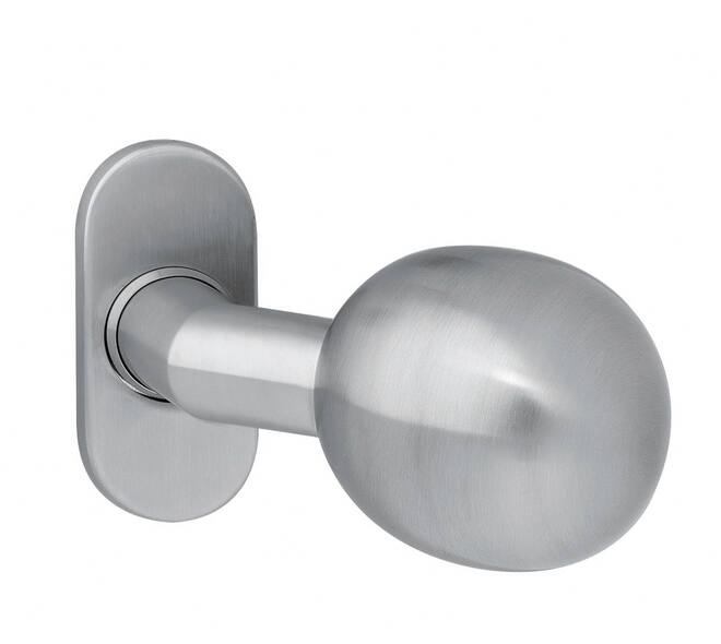 Knoprozet verdekt ovaal 65x30x5mm met vaste knop bol/schuin rvs