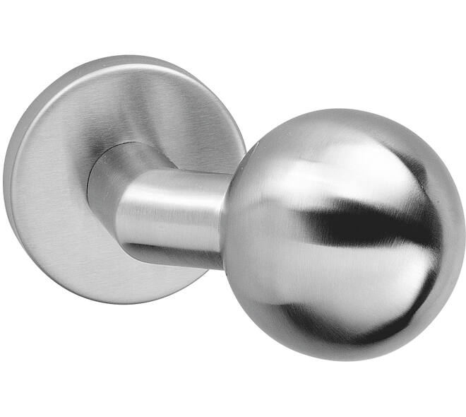 Knoprozet verdekt ø53x10mm met nokken en vaste knop bol/schuin rvs