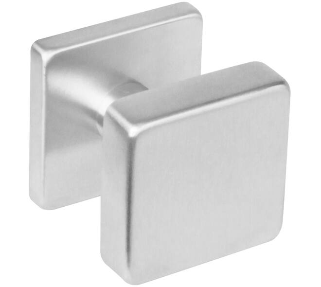 Knoprozet verdekt 53x53x8mm met nokken en vaste knop vierkant met wisselstift rvs