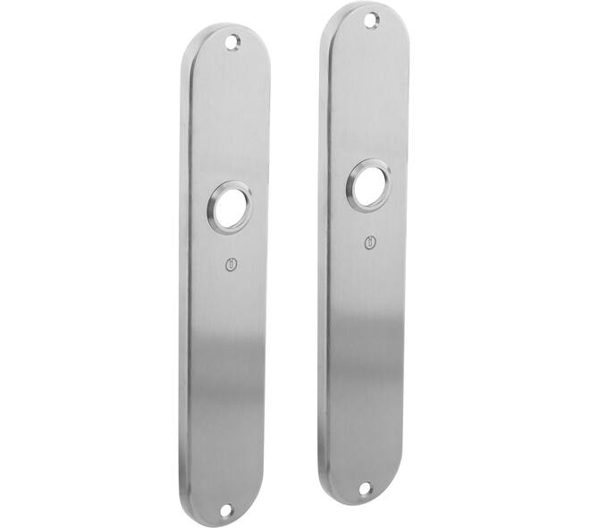 Schilden ovaal 220x41x8mm blind rvs