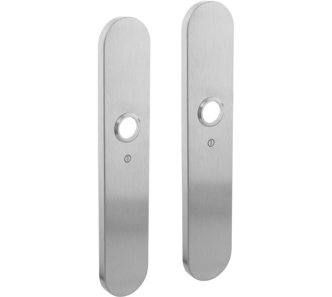 Schilden ovaal verdekt 220x42x8mm blind rvs