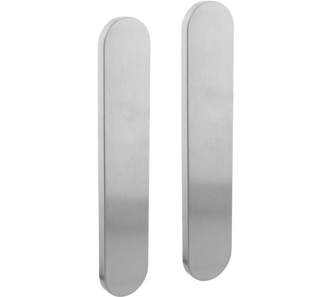 Schilden ovaal verdekt 220x42x8mm geheel blind rvs