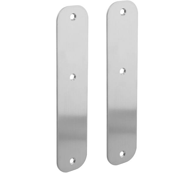 Schilden afgerond 190x42x2mm geheel blind rvs