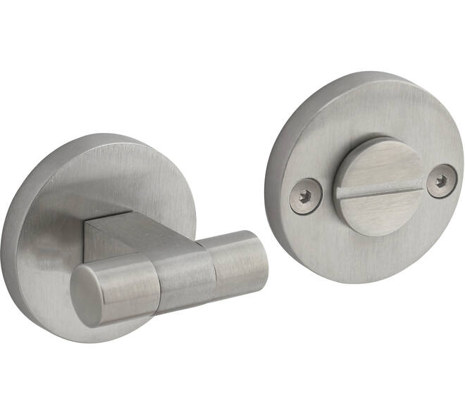 WC-sluiting éénzijdig verdekt ø55x8mm met stift 8x8mm, knop op verdekte rozet rvs