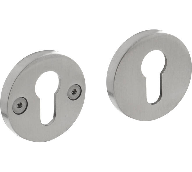 Cilinderrozetten éénzijdig verdekt ø55x8mm met nokken ø8mm rvs