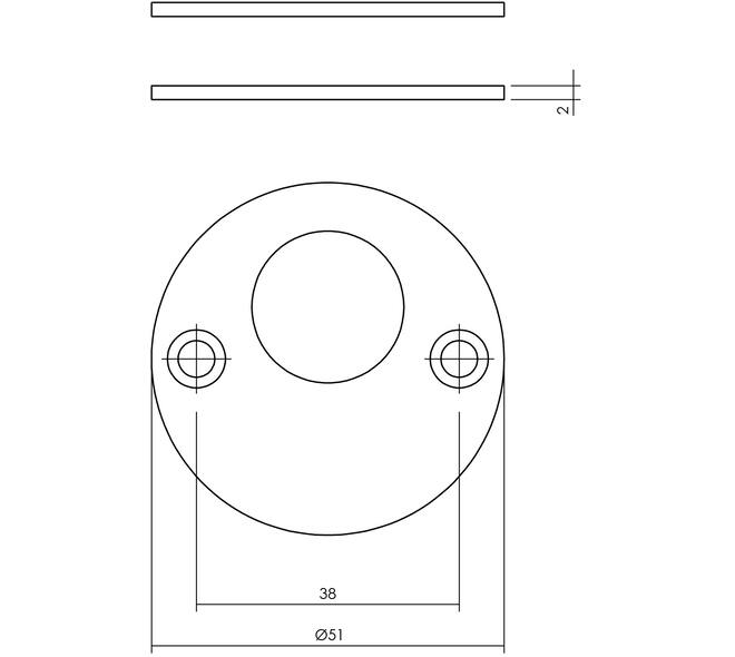 Rondcilinderrozetten Ø51x2mm rvs