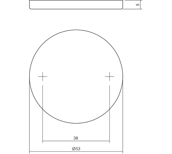 Afdekrozet verdekt ø53x5mm rvs