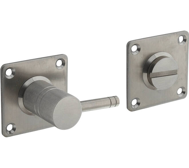 WC-sluiting 42x42x2mm met stift 8x8mm rvs