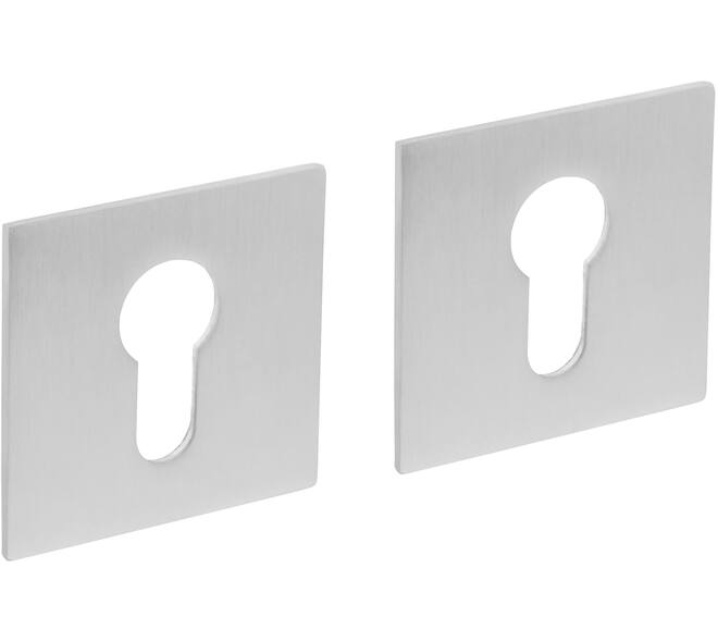 Cilinderrozetten verdekt met magneet 55x55x3mm en nokken rvs