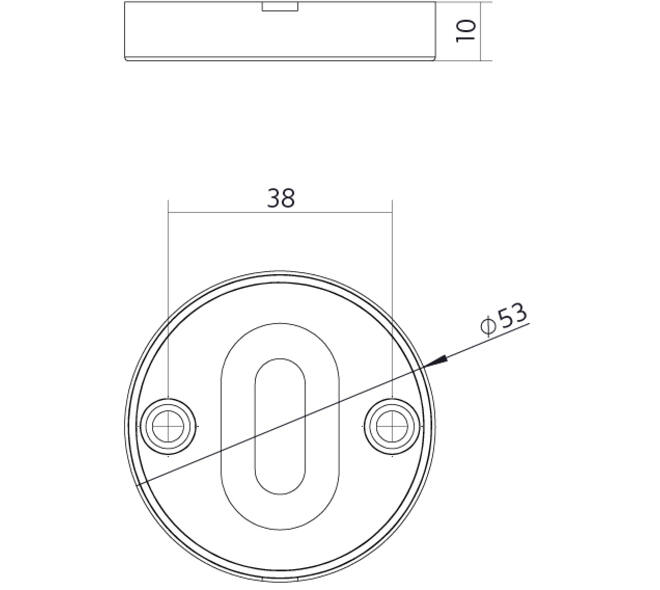 Sleutelrozetten basic verdekt ø53x10mm rvs