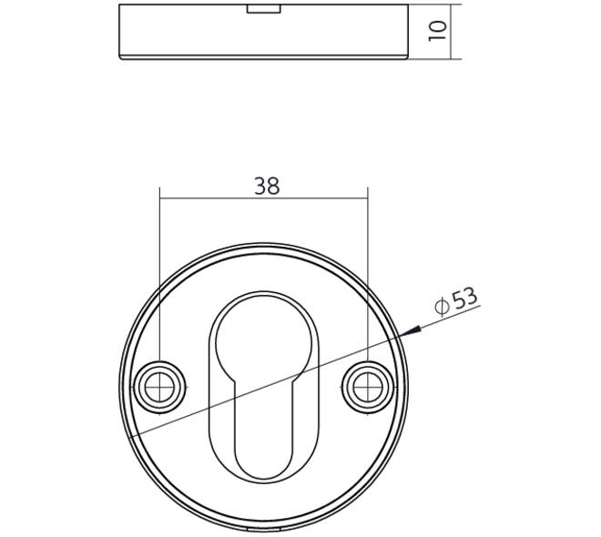 Cilinderrozetten basic verdekt ø53x10mm rvs