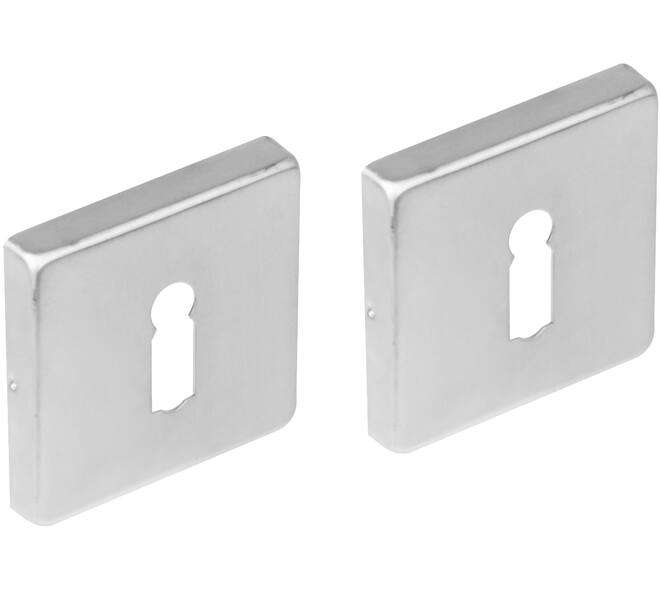 Sleutelrozetten verdekt 53x53x8mm met nokken rvs