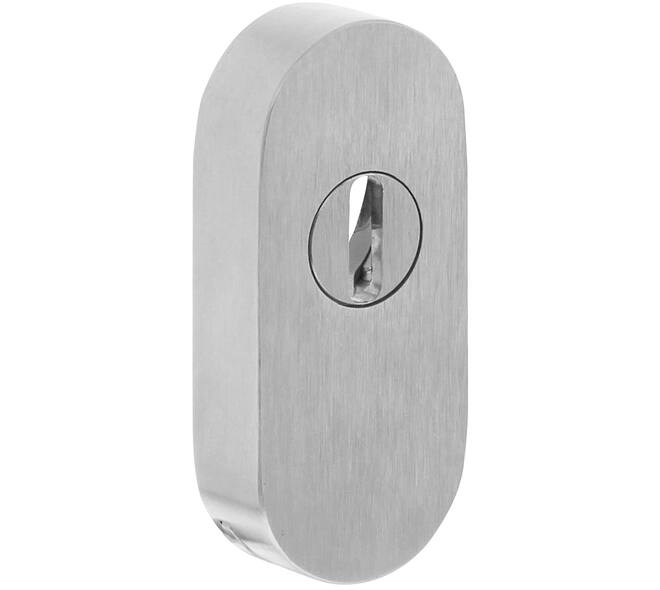 SKG2 veiligheid schuifrozet ovaal 73x33x15mm met sleufplaatje incl. blindklinkmoeren rvs
