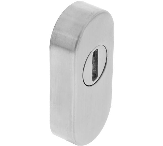 Veiligheid schuifrozet ovaal 73x33x14mm met sleufplaatje rvs