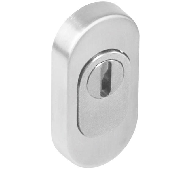 Veiligheid schuifrozet ovaal 74x34x14mm met kerntrekbeveiliging rvs