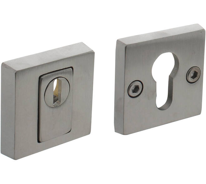 SKG3 veiligheidsrozetten vierkant 54x54x12mm profielcilindergat met kerntrekbeveiliging rvs