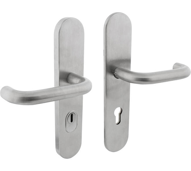 SKG3 veiligheidsbeslag ovaal verdekt 255x52mm kruk/kruk Rond profielcilindergat 72mm met kerntrekbeveiliging rvs