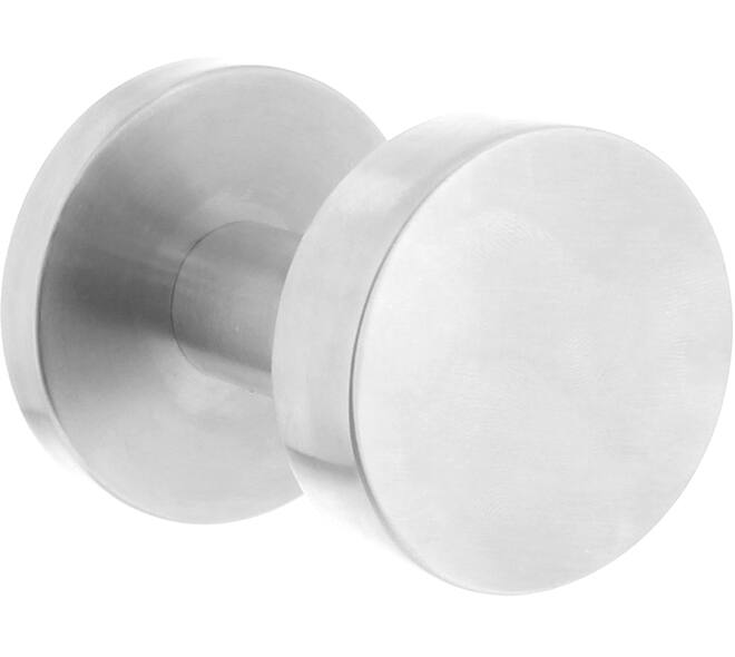 Knoprozet verdekt ø55x8mm met nokken en vaste knop plat met wisselstift rvs