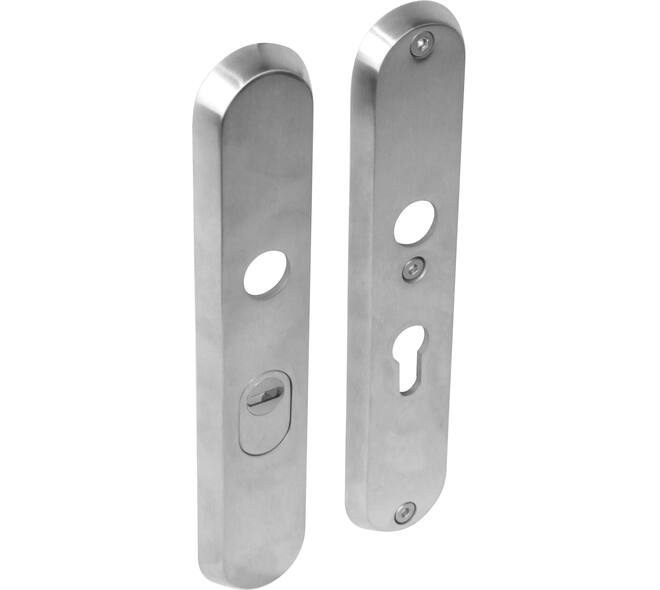 SKG3 veiligheidsschilden ovaal 250x50mm profielcilindergat 55mm met kerntrekbeveiliging rvs