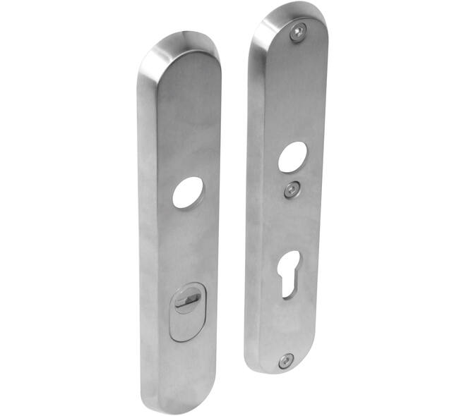 SKG3 veiligheidsschilden ovaal 250x50mm profielcilindergat 72mm met kerntrekbeveiliging rvs