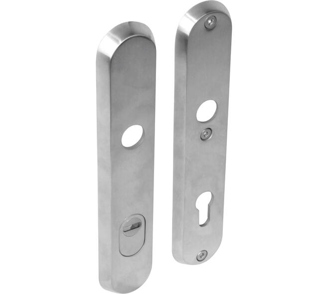 SKG3 veiligheidsschilden ovaal 250x50mm profielcilindergat 92mm met kerntrekbeveiliging rvs