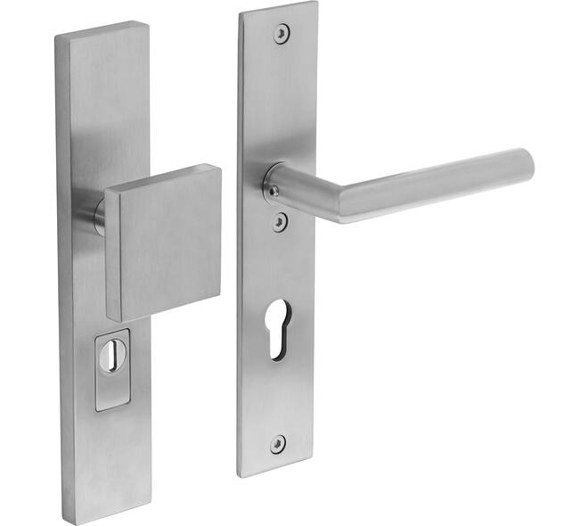 SKG3 veiligheidsbeslag rechthoekig 250x50mm greep/kruk Jura profielcilindergat 72mm met kerntrekbeveiliging rvs