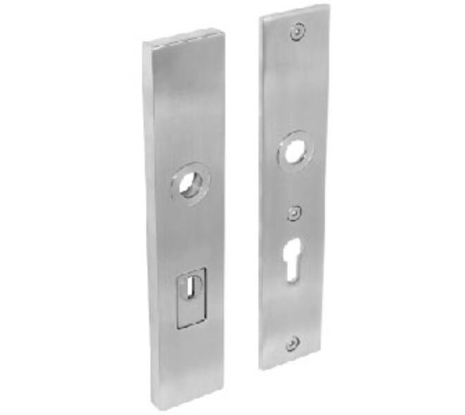 SKG3 veiligheidsschilden rechthoekig 250x50mm profielcilindergat 92mm met kerntrekbeveiliging rvs
