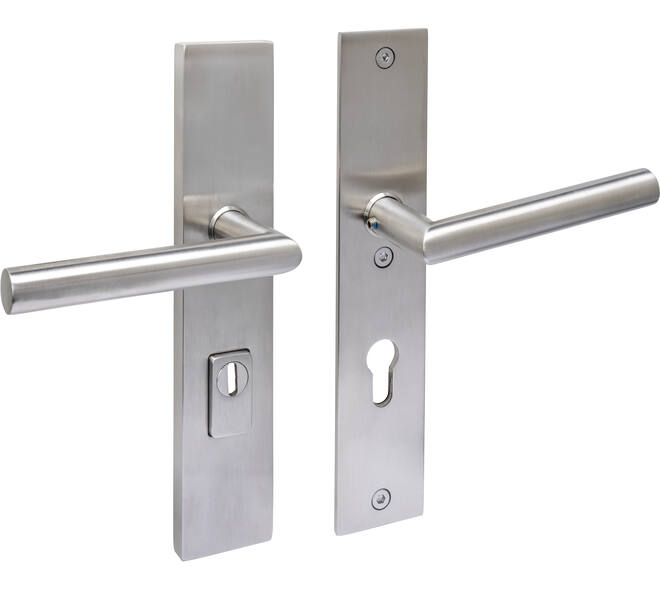 SKG3 veiligheidsbeslag rechthoekig 250x50mm kruk/kruk Jura met veerconstructie profielcilindergat 72mm met kerntrekbeveiliging rvs