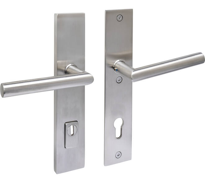 SKG3 veiligheidsbeslag rechthoekig 250x50mm kruk/kruk Jura met veerconstructie profielcilindergat 92mm met kerntrekbeveiliging rvs