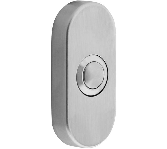 Deurbel ovaal 65x30x10mm verdekt rvs