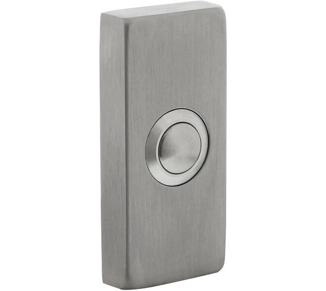 Deurbel rechthoekig 65x30x10mm verdekt rvs