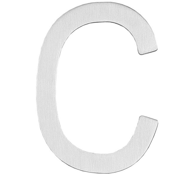 Huisletter C 100mm rvs