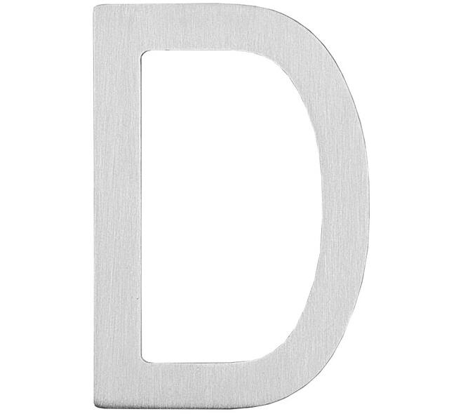 Huisletter D 100mm rvs