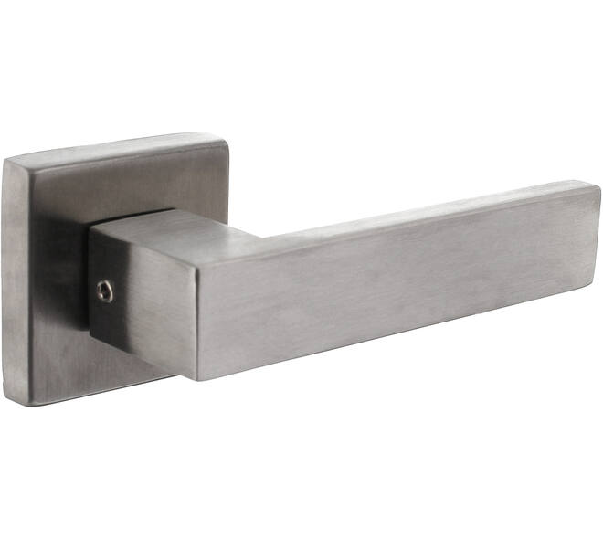 Deurkruk Amsterdam met rozet massief verdekt 53x53x10mm met nokken rvs