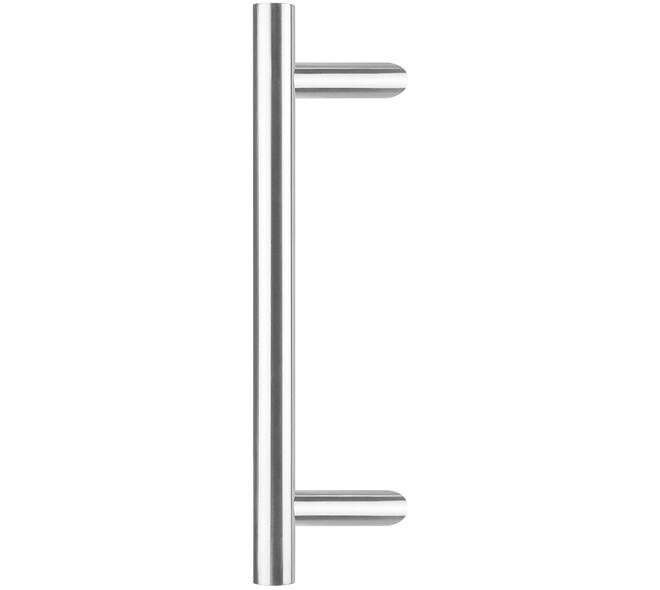Deurgreep T-schuin 500x90x30mm hart op hart 300mm rvs