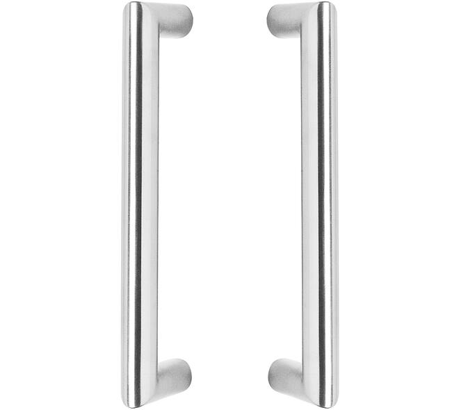Deurgrepen Hoek 90° 630x80x30mm hart op hart 600mm rvs