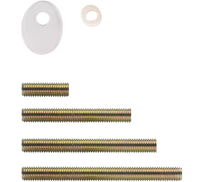 Bevestigingsset L tbv deurgrepen T-45° doorgaand paarsgewijs voor hout / glas / pvc / aluminium, deurdikte 10-65mm
