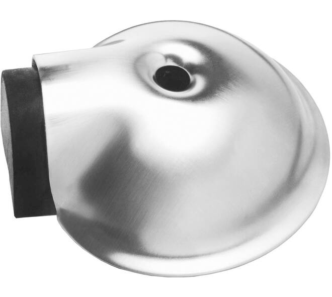 Deurstop bol ø67x24mm met nokken vloermontage rvs
