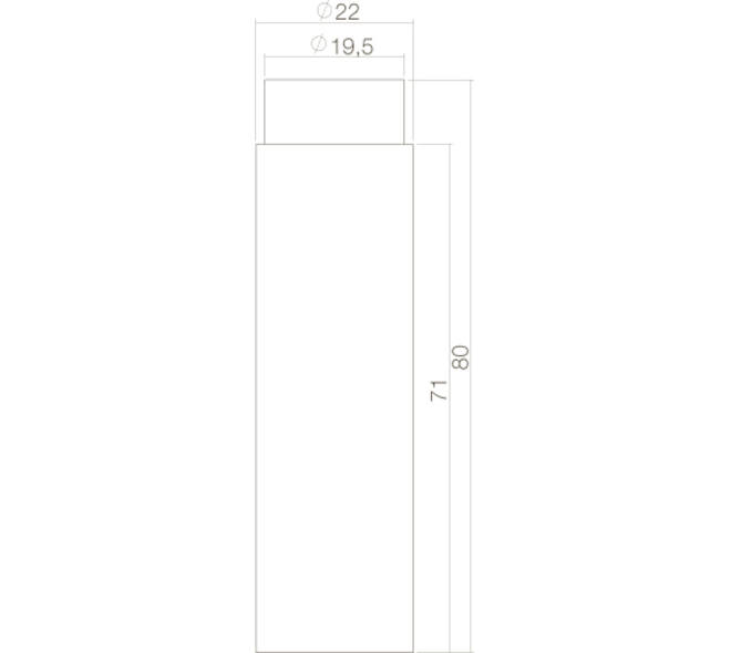 Deurstop ø22x80mm wandmontage rvs