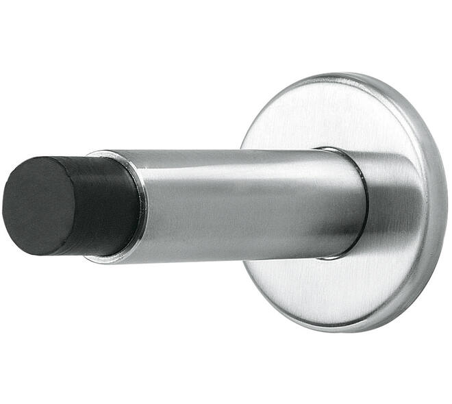 Deurstop ø22x89mm op rozet ø53mm wandmontage rvs